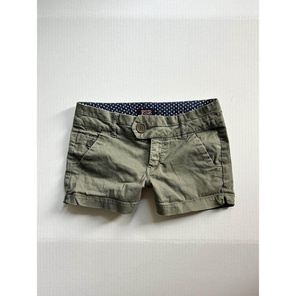 Vintage 2000s Low Rise Cargo Shorts Button Detail Y2K Soft Girl Preppy Indie